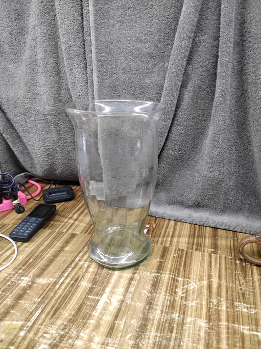 Tall clear vase