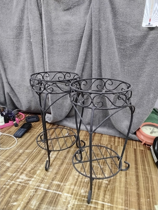 Wrought Iron plant holders, set of 2