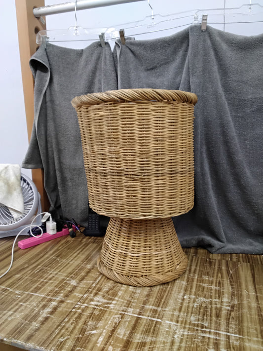 Wicker Pedestal Planter