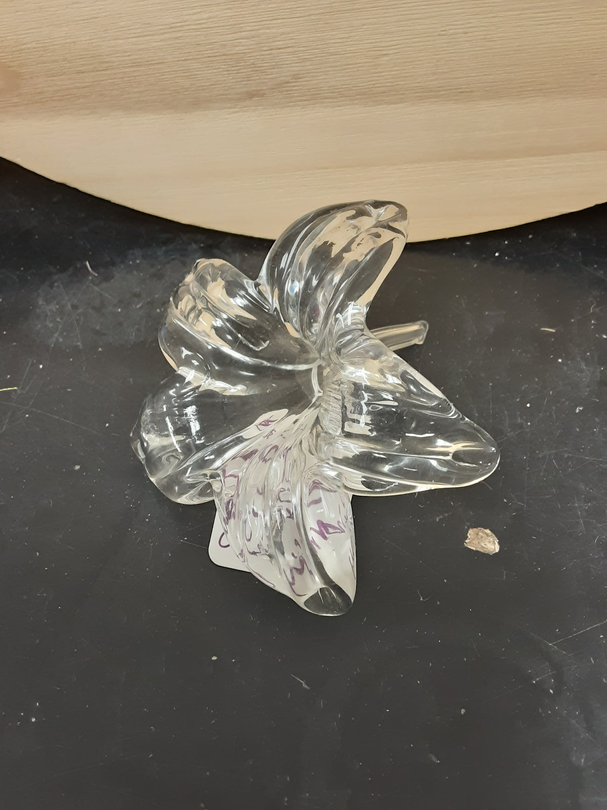 Vintage clear glass lily