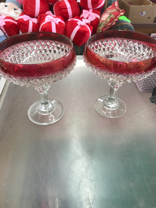 Vintage ruby red candy dish