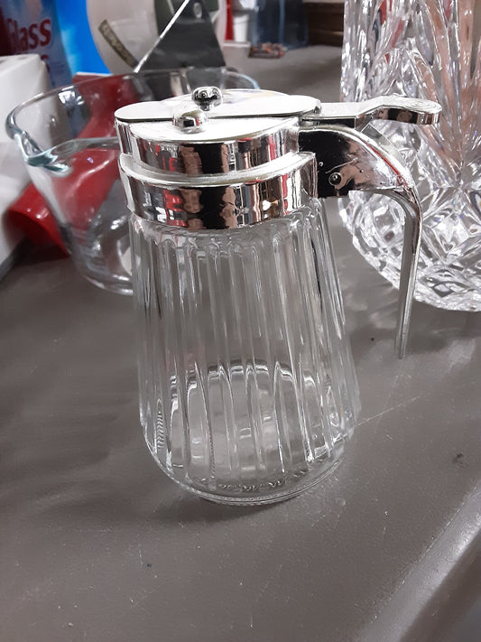 1980s Anchor Hocking syrup dispenser