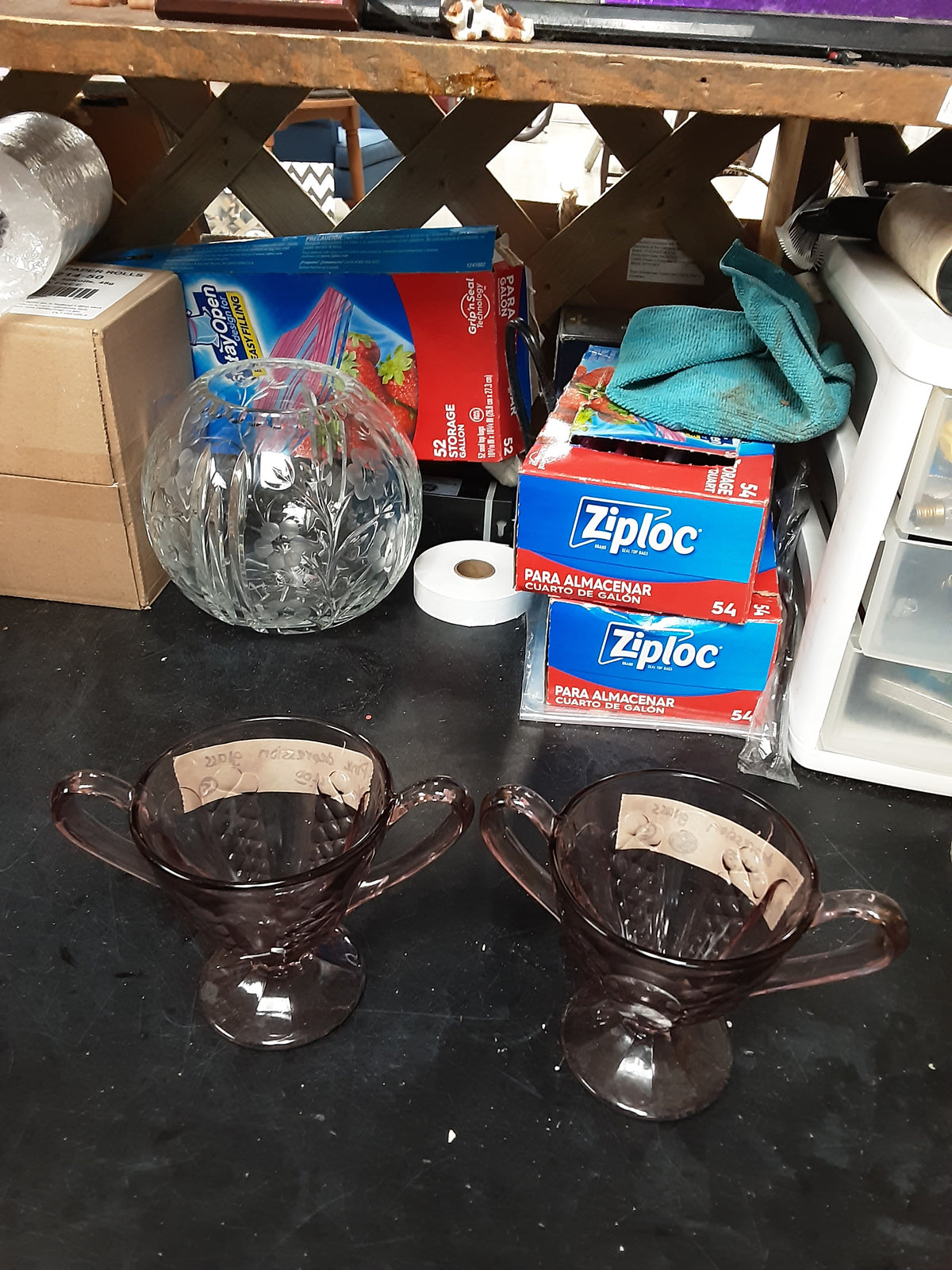 Pink depression glass