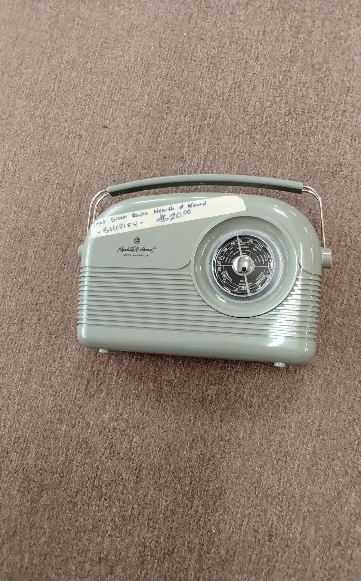 Lighted green hearth radio